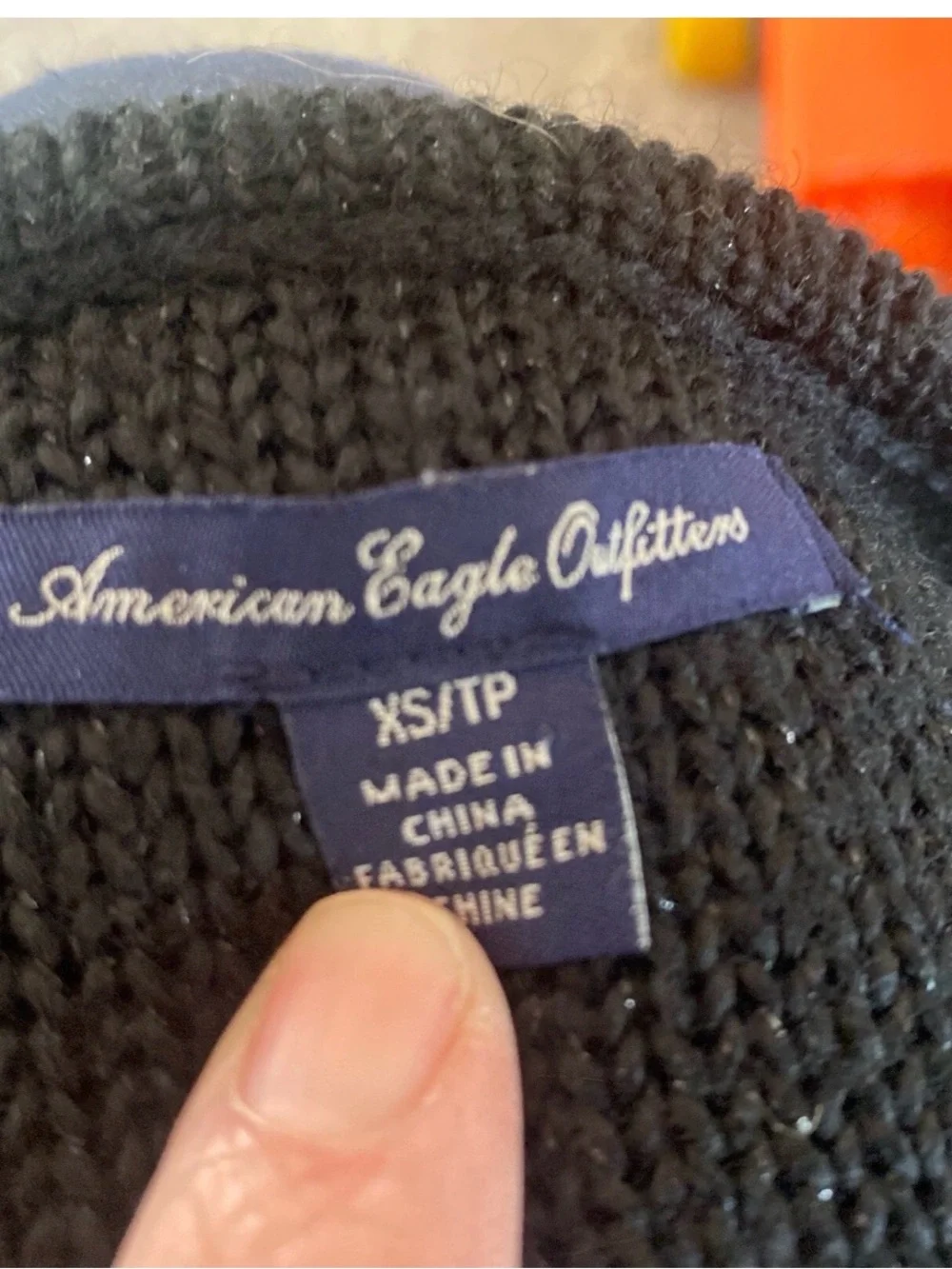 American Eagle Outfitters Size XS Black Open-Front Knit Cardigan Sweater- 032